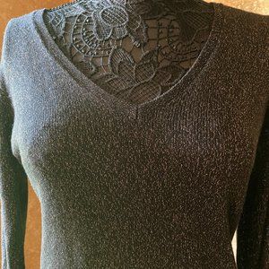 V neck glitter sweater
